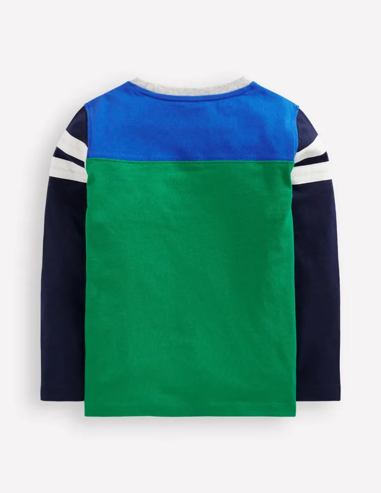 Colourblock T-shirt-Sapling Green Colourblock-Boden Outlet
