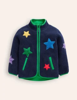 Cosy Borg Jacket-College Navy Star-Boden New