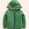 Cosy Fleece-Lined Hoodie-Green Marl-Boden Fashion