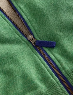Cosy Fleece-Lined Hoodie-Green Marl-Boden Fashion