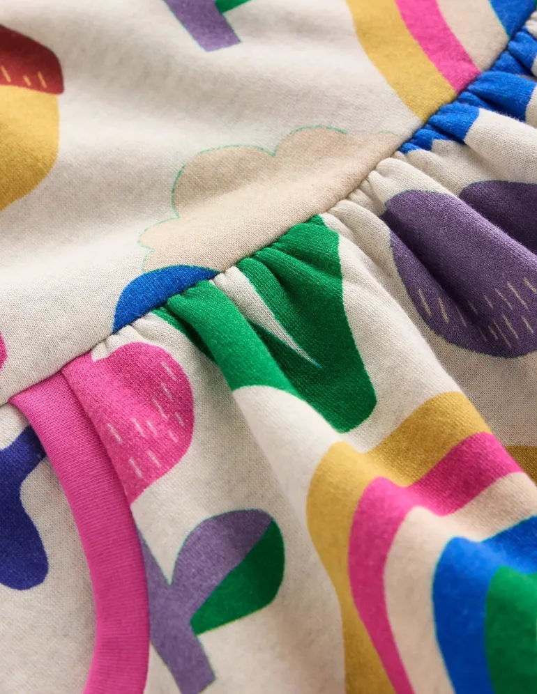 Cosy Printed Sweatshirt Dress-Multi Rainbow Collage-Boden Sale