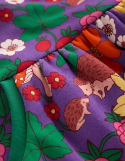 Cosy Printed Sweatshirt Dress-Pansy Purple Hedgehogs-Boden Flash Sale