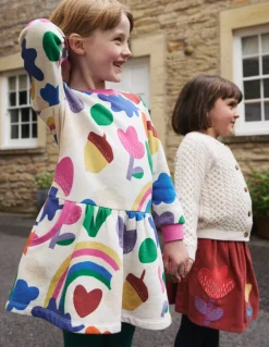 Cosy Printed Sweatshirt Dress-Multi Rainbow Collage-Boden Sale