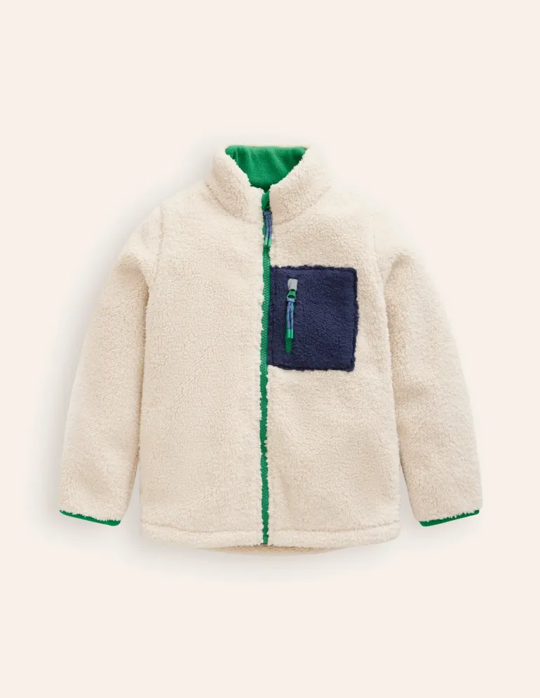 Cosy Windproof Fleece-Natural Sherpa-Boden New