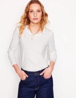 Cotton Crew Long Sleeve Top--Boden Fashion
