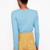 Cotton Crew Long Sleeve Top-Duck Egg Blue-Boden Outlet