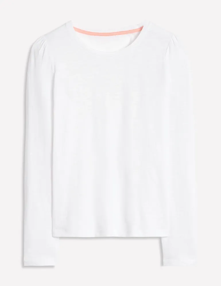 Cotton Crew Long Sleeve Top--Boden Fashion