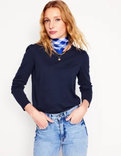 Cotton Crew Long Sleeve Top--Boden Clearance