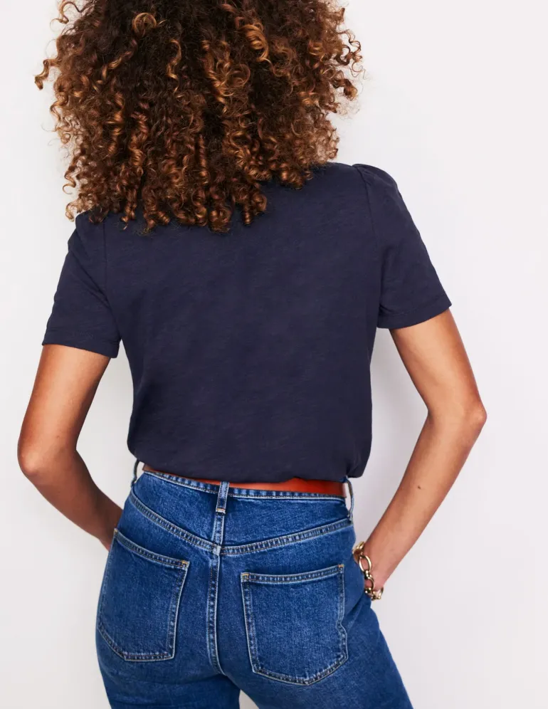 Cotton Puff Sleeve T-Shirt--Boden Clearance