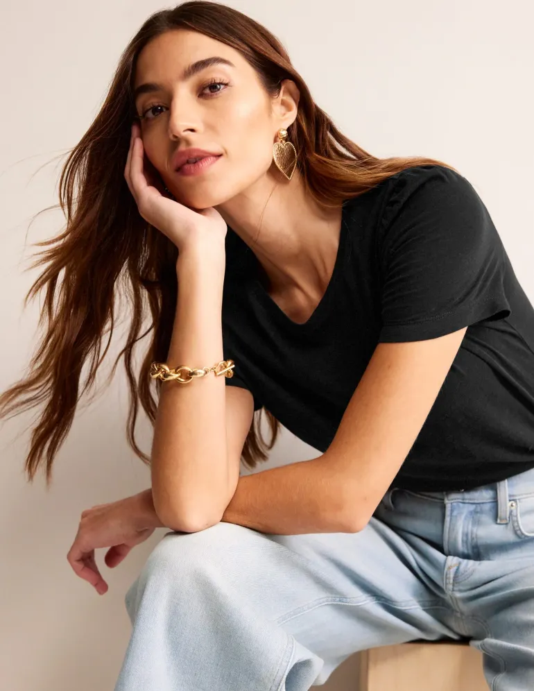 Cotton Puff Sleeve T-Shirt--Boden Best Sale