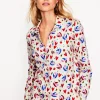 Cotton Sateen Pajama Shirt-Ivory, Heart Flutter-Boden Hot