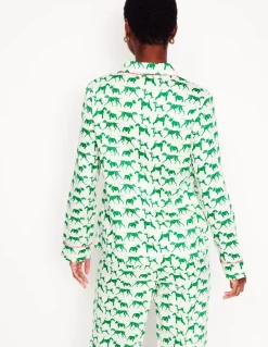 Cotton Sateen Pajama Shirt-Ivory, Janet and Friends-Boden Cheap