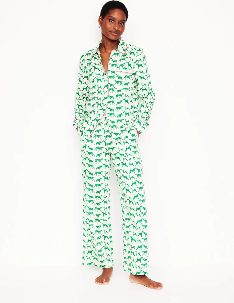 Cotton Sateen Pajama Shirt-Ivory, Janet and Friends-Boden Cheap