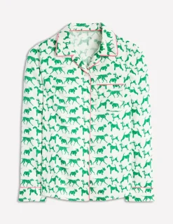 Cotton Sateen Pajama Shirt-Ivory, Janet and Friends-Boden Cheap