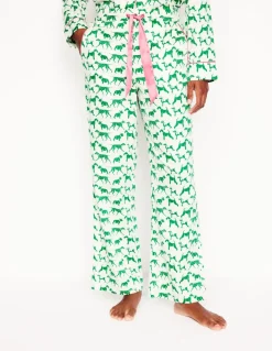 Cotton Sateen Pajama Trousers-Ivory, Janet and Friends-Boden Discount