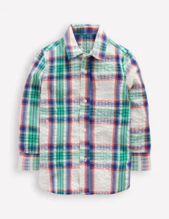 Cotton Shirt-Bright Blue Check-Boden Best