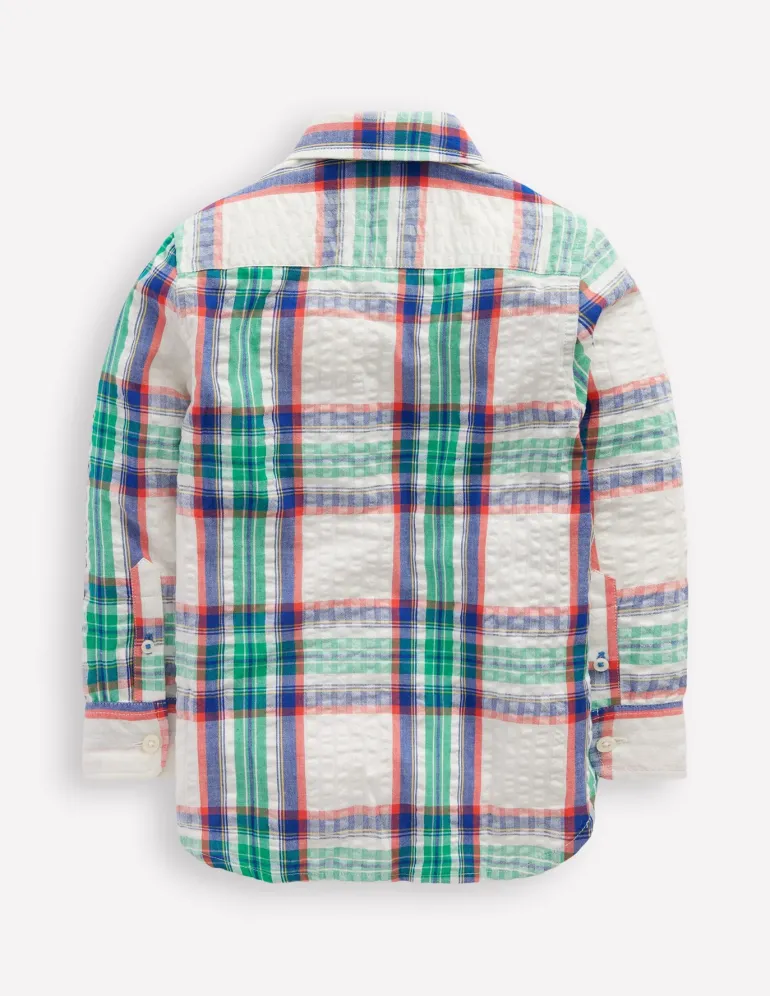 Cotton Shirt-Bright Blue Check-Boden Best