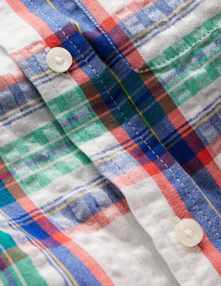 Cotton Shirt-Bright Blue Check-Boden Best