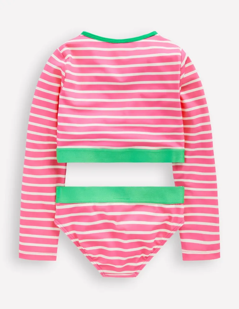 Cropped Rash Vest Set-Strawberry Stripe-Boden Store