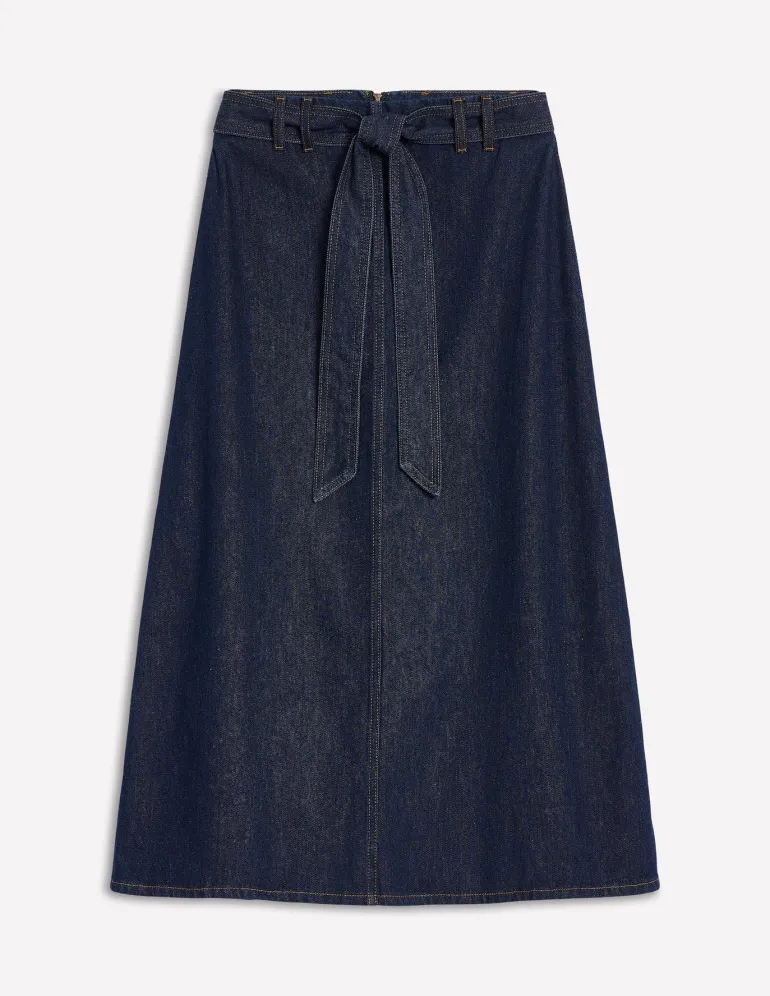 Denim Maxi Skirt-Indigo Rinse-Boden Clearance