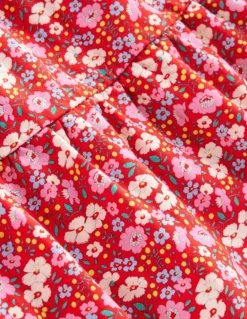 Dixie Tiered Sweatshirt Dress-Brilliant Red Flowerbed-Boden Hot