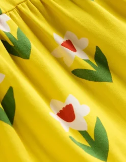 Dixie Tiered Sweatshirt Dress-Tropical Yellow Daffodil-Boden Best