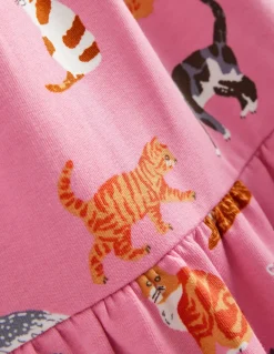 Dixie Tiered Sweatshirt Dress-Formica Pink Cats-Boden Fashion