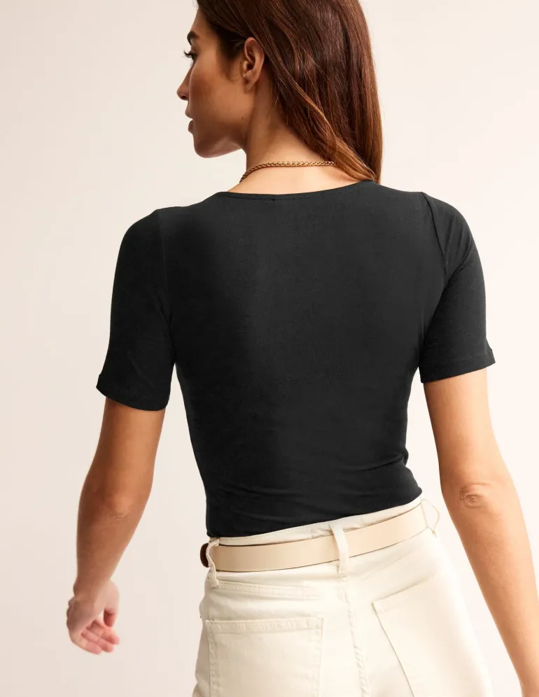 Double Layer Scoop T-shirt--Boden Sale