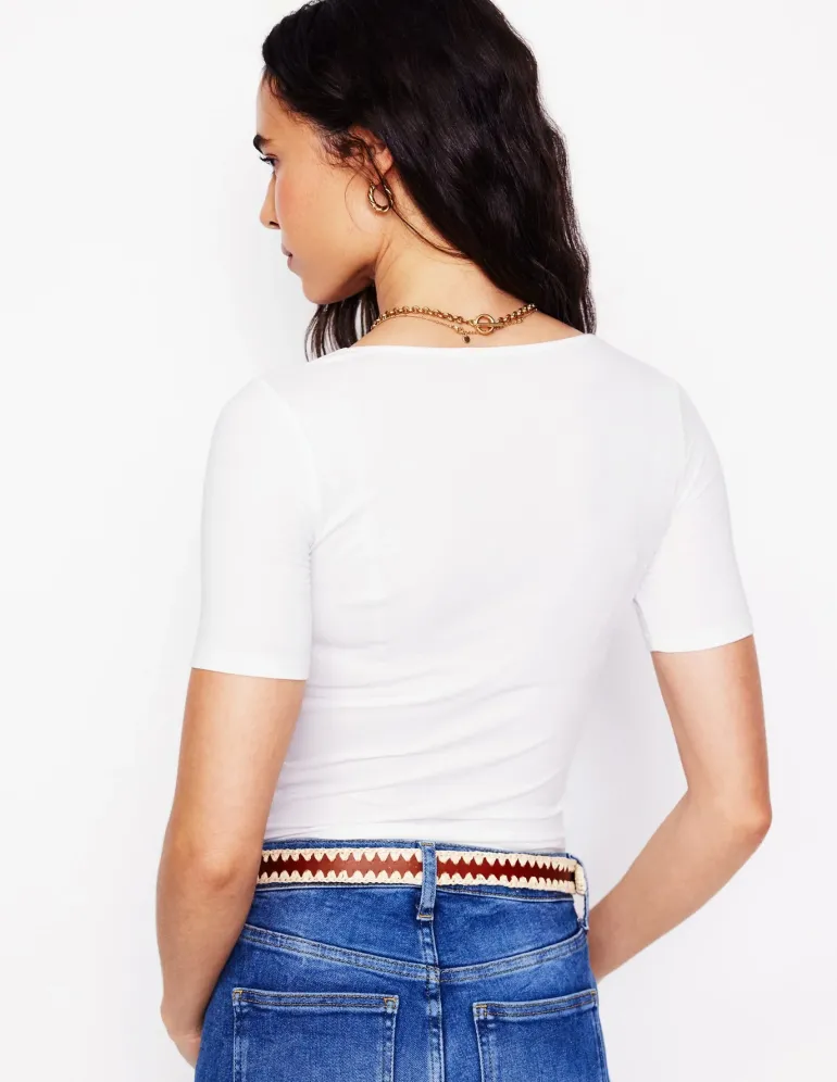 Double Layer Scoop T-shirt--Boden Cheap
