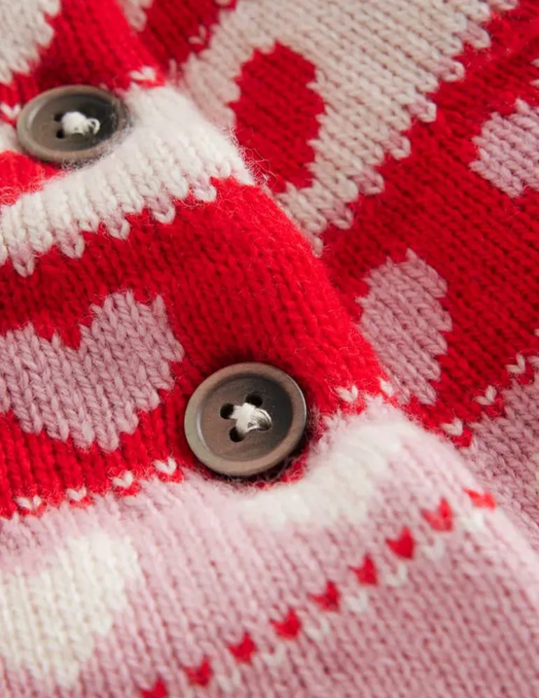 Edie Fair Isle Cardigan-Almond Pink Hearts-Boden Clearance