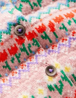 Edie Fair Isle Cardigan-Bubblegum Pink Flowers-Boden Best Sale