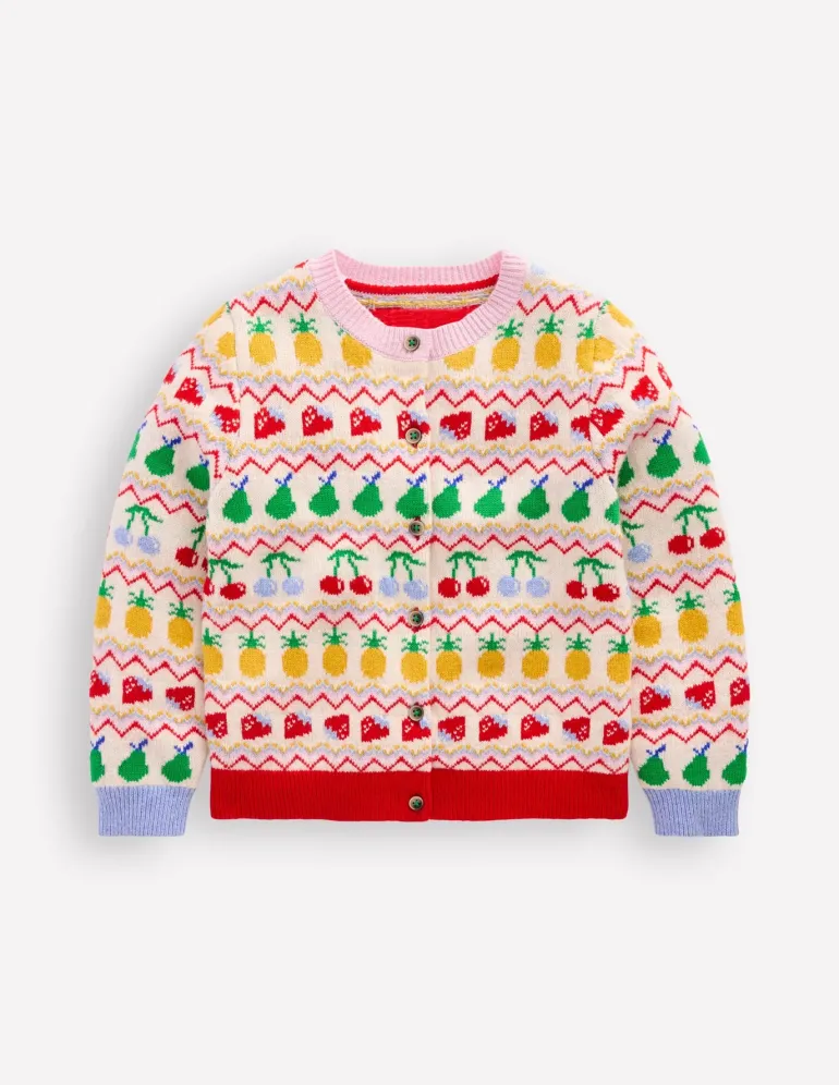 Edie Fair Isle Cardigan-Multi Fruit-Boden Flash Sale