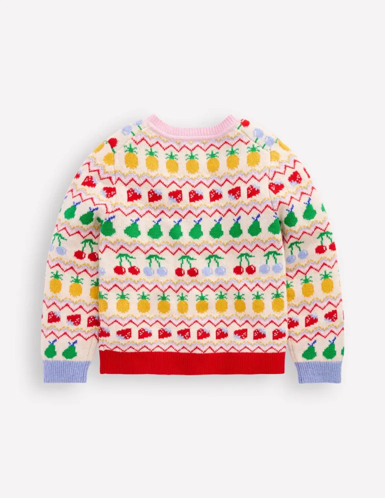 Edie Fair Isle Cardigan-Multi Fruit-Boden Flash Sale
