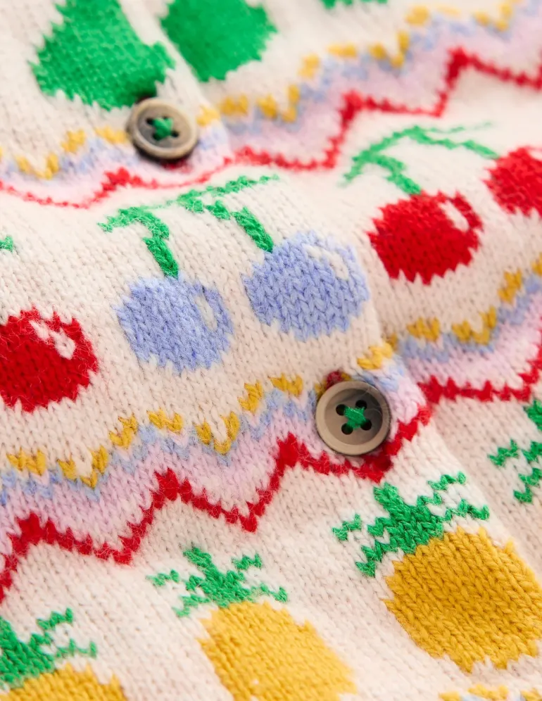 Edie Fair Isle Cardigan-Multi Fruit-Boden Flash Sale