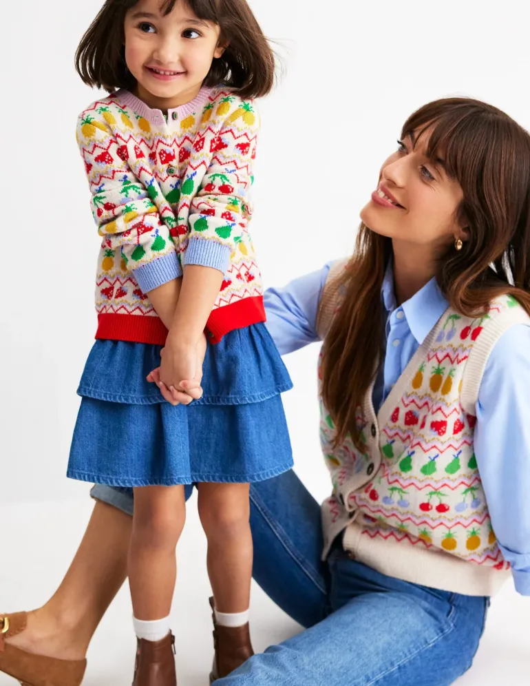 Edie Fair Isle Cardigan-Multi Fruit-Boden Flash Sale