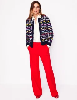 Edie Fair Isle Cardigan-Navy, Dogs-Boden Discount