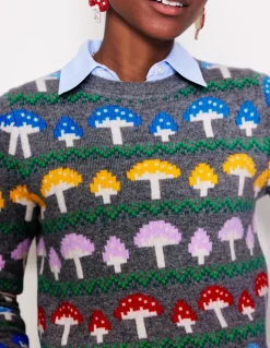 Edie Fair Isle Sweater-Grey Mushroom-Boden Outlet