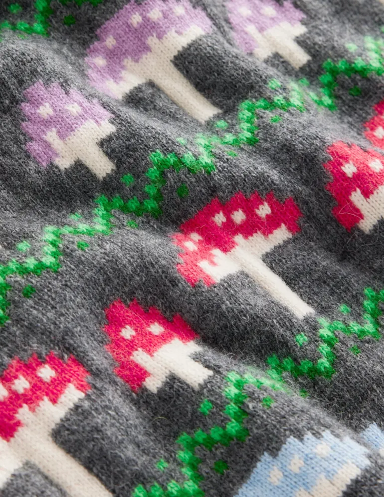 Edie Fair Isle Sweater-Grey Mushroom-Boden Outlet
