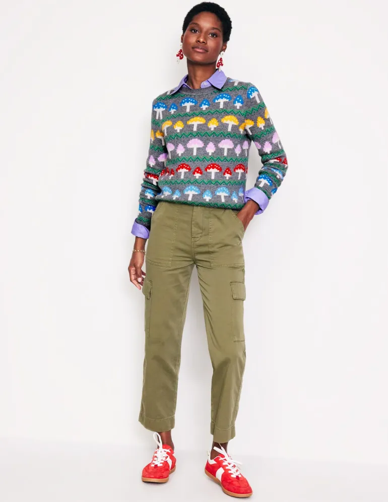 Edie Fair Isle Sweater-Grey Mushroom-Boden Outlet