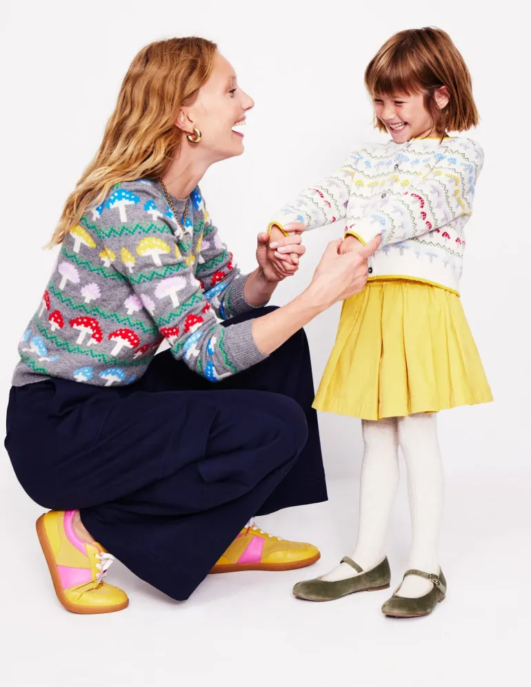 Edie Fair Isle Sweater-Grey Mushroom-Boden Outlet