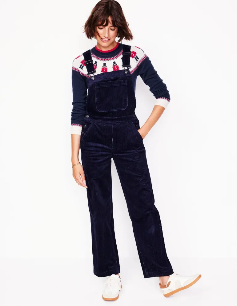 Edie Fair Isle Sweater-Navy, Soldiers-Boden Sale