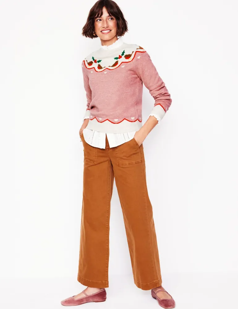 Edie Fair Isle Sweater-Quartz Pink, Robins-Boden Fashion