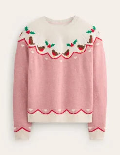 Edie Fair Isle Sweater-Quartz Pink, Robins-Boden Fashion