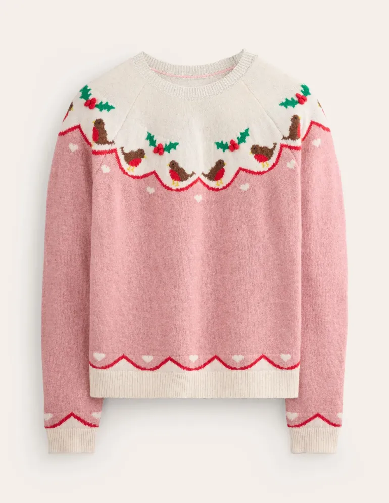 Edie Fair Isle Sweater-Quartz Pink, Robins-Boden Fashion