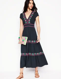 Elara Embroidered Jersey Dress--Boden Shop