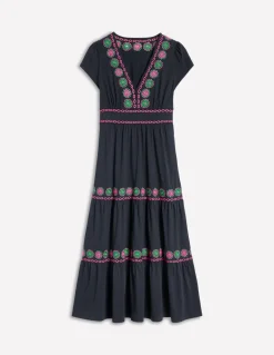 Elara Embroidered Jersey Dress--Boden Shop