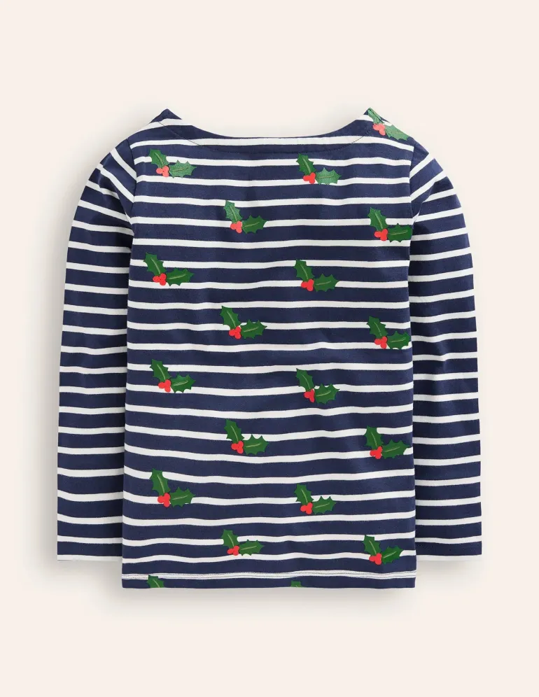 Ella Breton-Starboard Blue/ Ivory Festive-Boden Sale