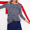 Ella Long Sleeve Breton -Navy, Holly Stripe-Boden Online