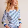 Ella Long Sleeve Breton-Directoire Blue and Mauve Mist-Boden Discount