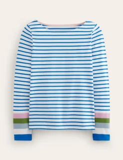 Ella Long Sleeve Breton-Directoire Blue and Mauve Mist-Boden Discount